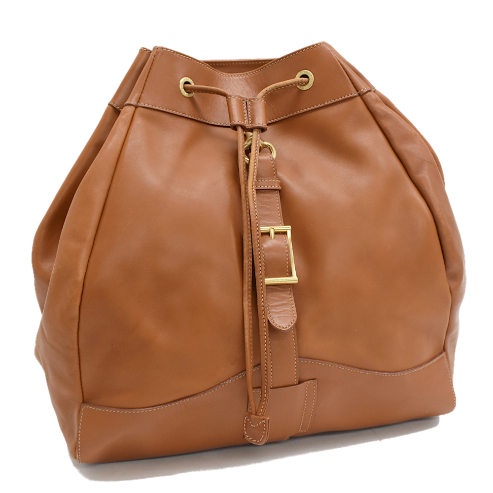 Gucci Backpack Rucksack Drawstring Leather Brown - image 1